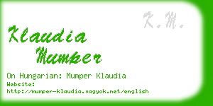 klaudia mumper business card